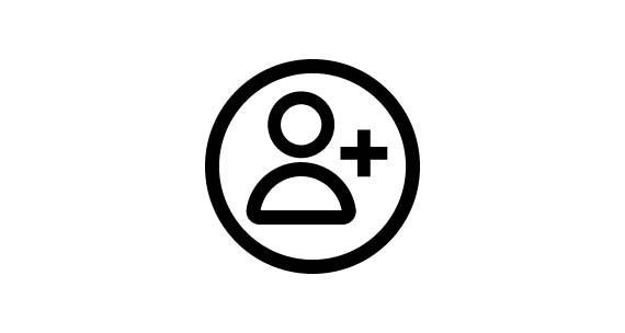 An illusrated person in a circle is shown to encourage people to create an account