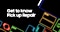 Black text saying \"pick up repair\" on a white background