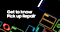 Black text saying \"pick up repair\" on a white background