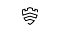 A black vector illustrating a shield shape Samsung Knox logo