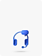 A blue headset with a speech bubble is shown