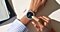 A Samsung Galaxy Watch displaying Blood Oxygen (SpO2) Tracking is shown