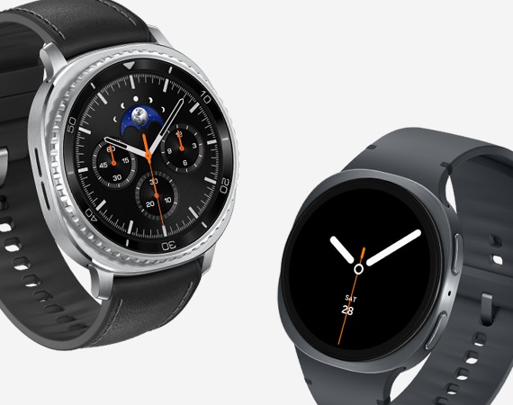 Galaxy Watch8 Classic is shown next to a Galaxy Watch8