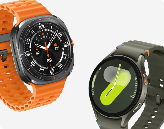 Galaxy Watch Ultra is shown next to a Galaxy Watch7