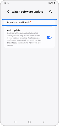 Download and install option selected.