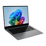 An unfolded Galaxy Book5 Pro is shown at an angle