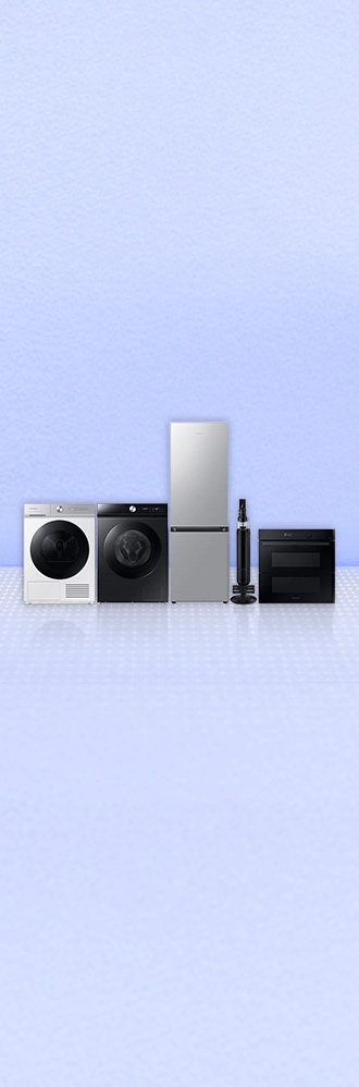 Home Appliances are shown on blue background