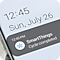 Finished laundry cycle notification on QLED TV screen