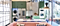 An image of the townhouse green kitchen in the KX store with a pink sofa green kitchen and all the latest Samsung kitchen appliances