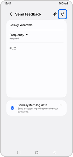 Send option highlighted.