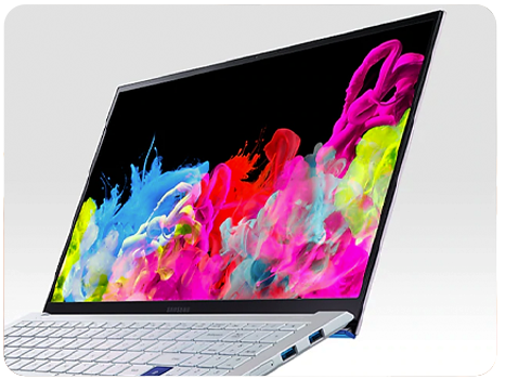 Galaxy Book Ion screen shown displaying high quality colour volume