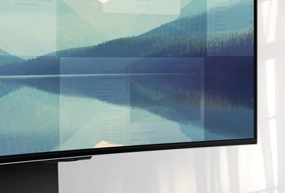 Visning af nederste højre hjørne af en Samsung OLED-skærm
