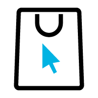 A bag with arrow sign