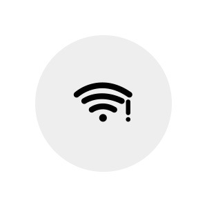 Connected to Wi-Fi network, no internet access icon