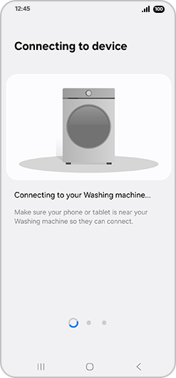 “Connecting to device” screen.