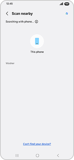 “Scan nearby” screen.