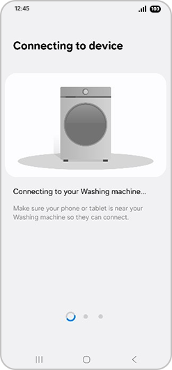 “Connecting to device” screen.