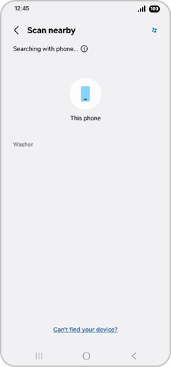“Scan nearby” screen.