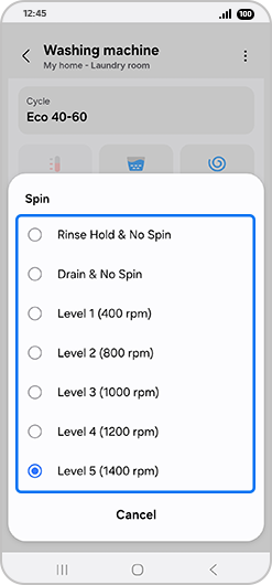 “Spin” pop-up menu with spin options highlighted.
