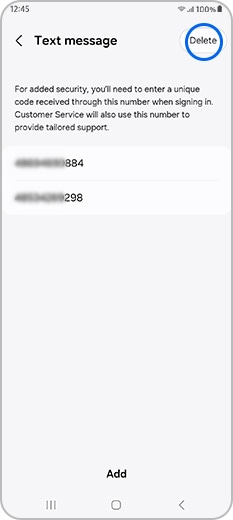 tap the delete pop-up button