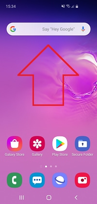 Swipe up from the home screen to access your apps