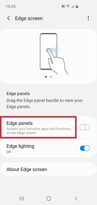 Tap Edge panels