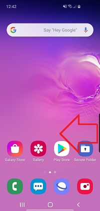 Swipe the handle towards the centre