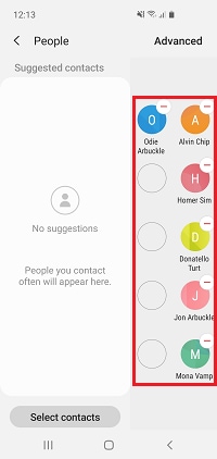 Drag your contacts to re position them