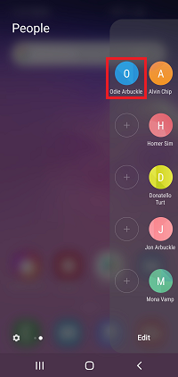 Tap on the person you want to contact