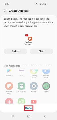 Tap Done to create your app pair