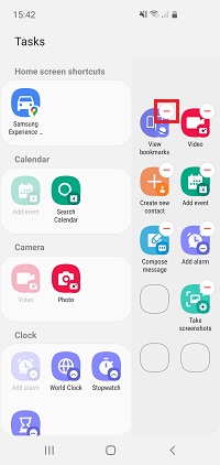Tap the - icon on any app to remove it from the edge panel