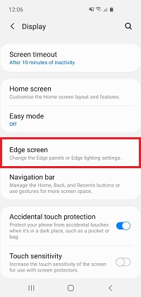 Tap Edge screen