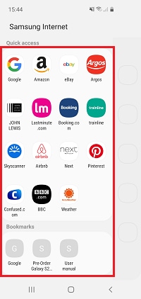 Tap on each bookmark you want to add