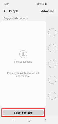 Tap Select contacts