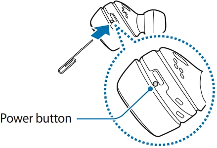 Use a paper clip to press and hold the power button