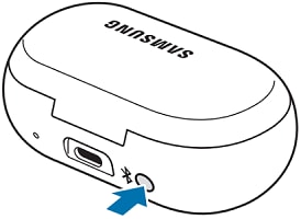 Press and hold the connect button on the charging case