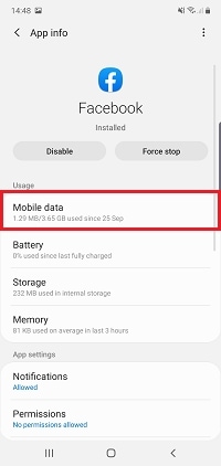 Tap Mobile data