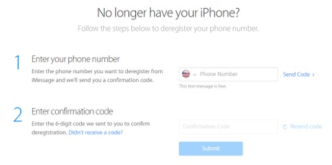 Deregister your iPhone online
