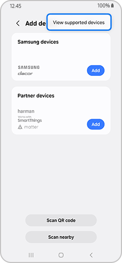 View supported devices highglighted.