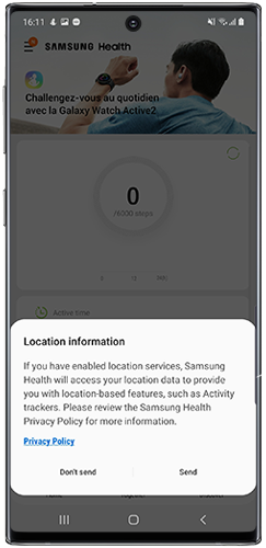 Tap Send to send location information