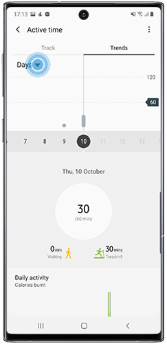 Tap the arrow next to change the view
