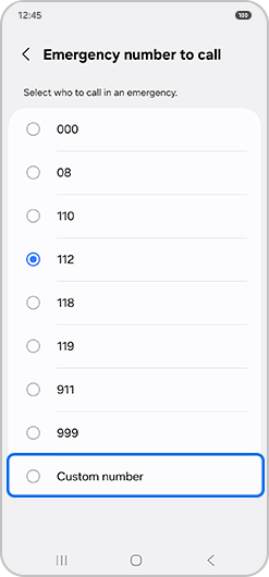 “Custom number” selected
