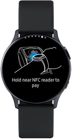 Place Galaxy Watch Active2 close to the card reader to activate Samsung Pay