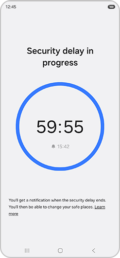 Security delay in progress screen
