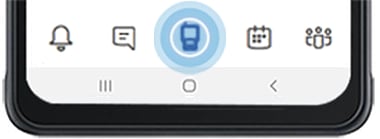 Die Walkie-Talkie Funktion des Galaxy XCover Pro ist in der Microsoft Teams App markiert.