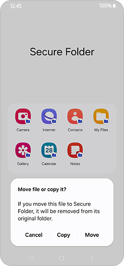 Pop-up with message to move or copy files