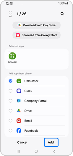 Add option highlighted