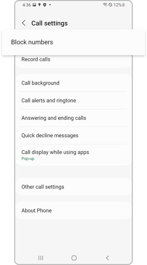checking device blocking unknown numbers 3