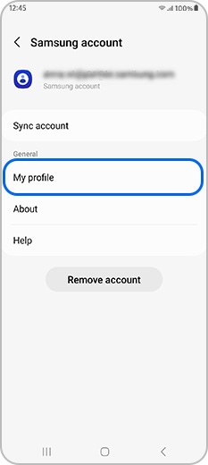 My profile in Samsung account