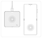 The wireless charger and the Galaxy Z Fold3 device both have a circular charging coil placed within.